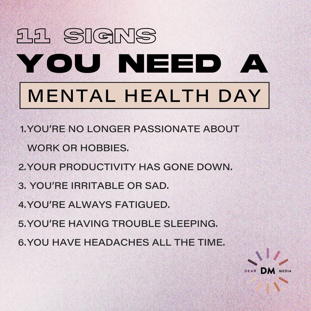 Signs you need a mental health day