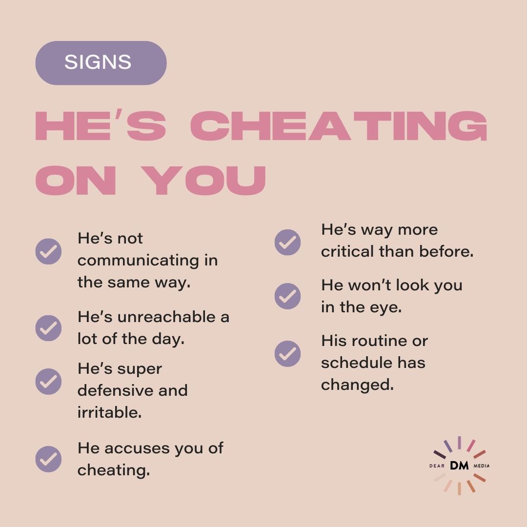 Signs He's Cheating On You List 1 Signs He's Cheating On You List #1
