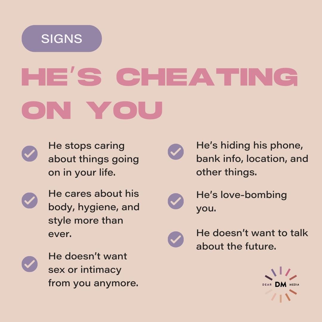 Signs He's Cheating On You List 2 Signs He's Cheating On You List. 2