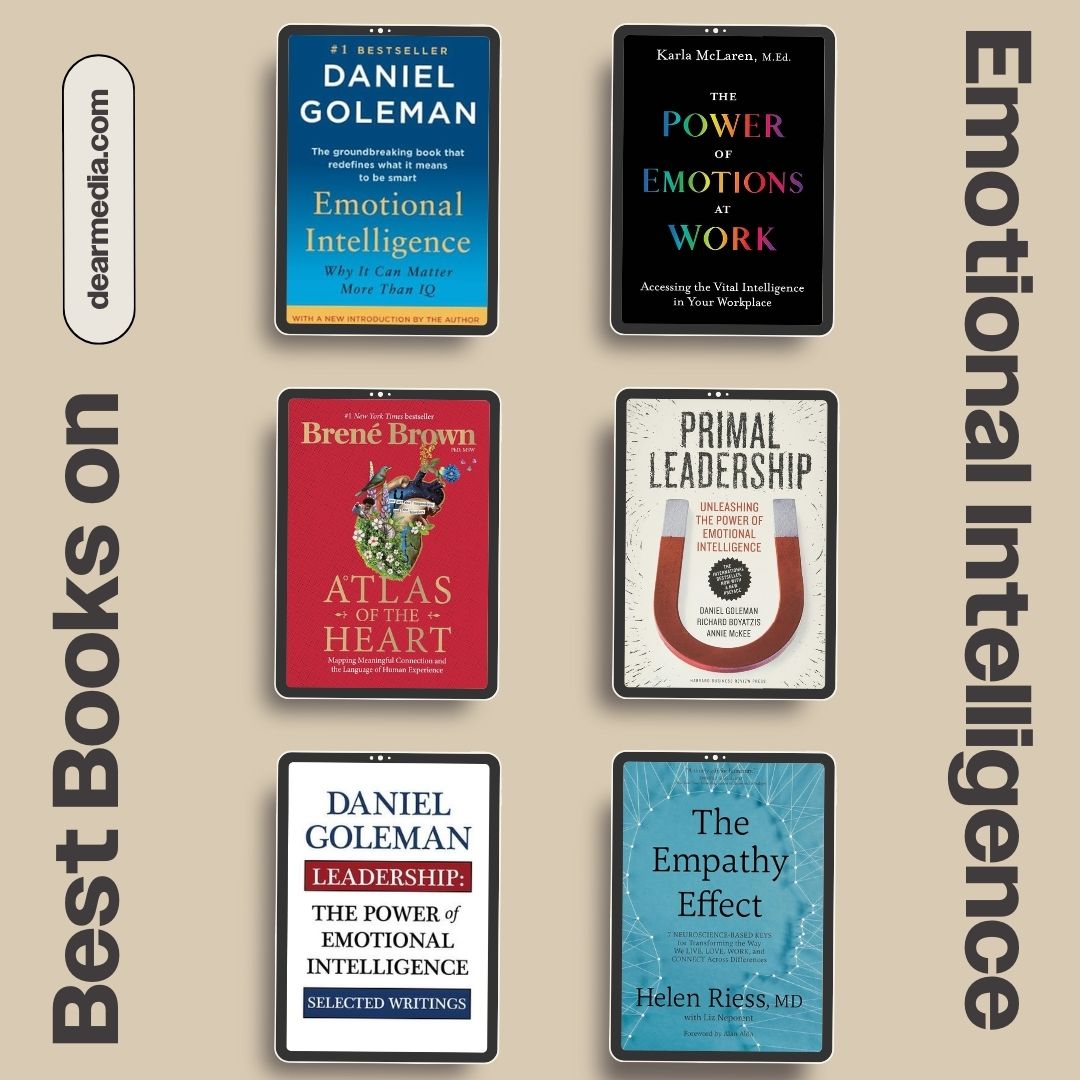 emotional intelligence books Set of book covers on emotional intelligence