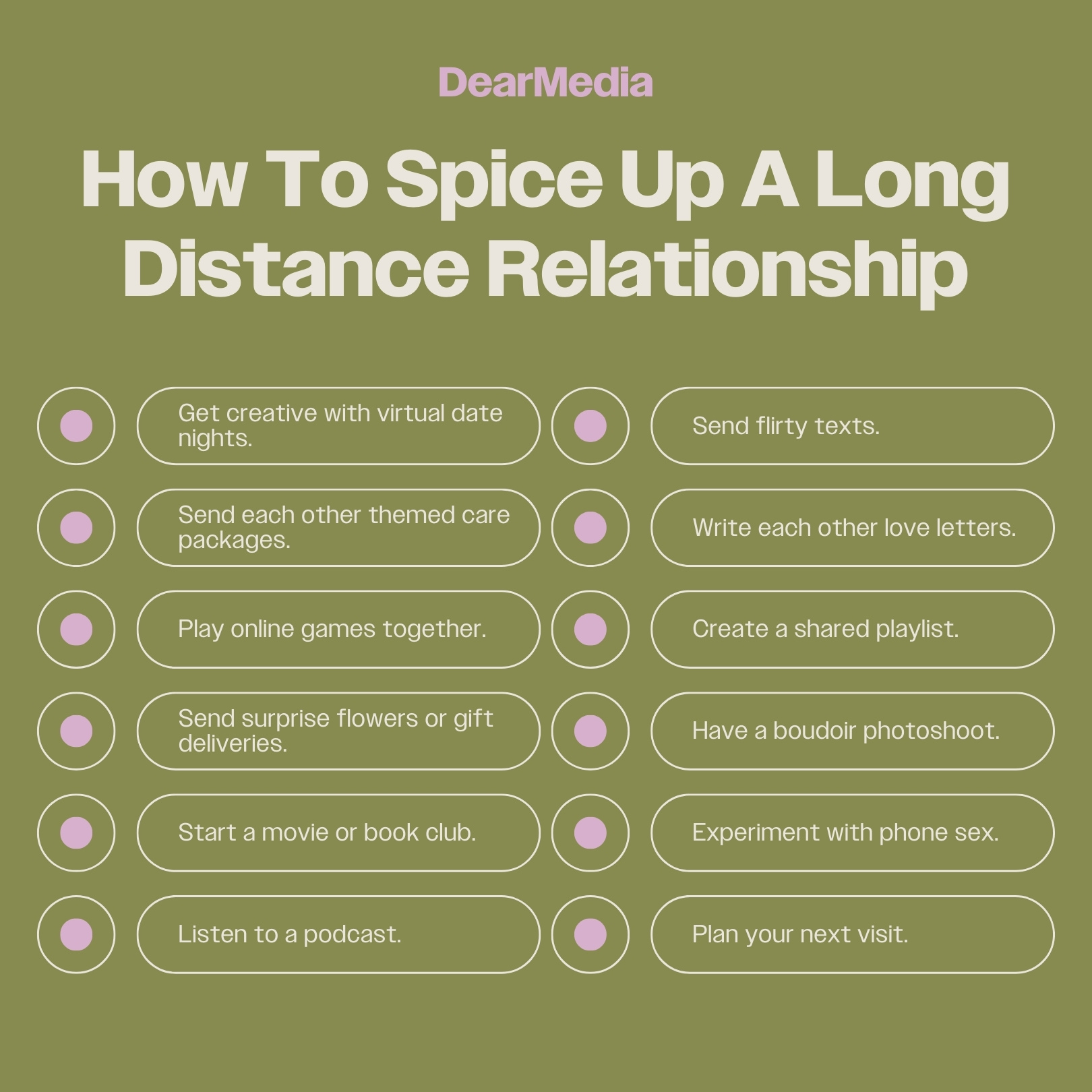 List of ways to spice up a long distance relationship